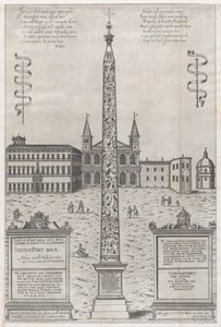 ローマの素晴らしさの鏡: コンスタンティヌス帝のエジプトのオベリスク、1589., 1589. 作： Giovanni Ambrogio Brambilla