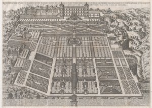 Speculum Romanae Magnificentiae:チボリの宮殿と庭園、1581年、1581年 作： Giovanni Ambrogio Brambilla.