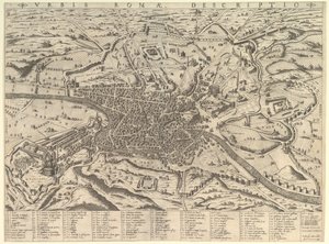 ローマの素晴らしさの鏡：西から見た現代のローマ、1590年。 作： Giovanni Ambrogio Brambilla