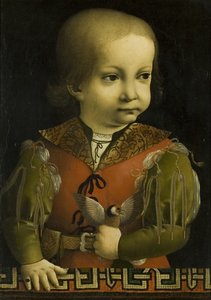 子供の頃のフランチェスコ・スフォルツァ（キャンバスに油彩）