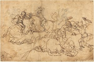 戦う兵士 作： Giovanni Andrea Ansaldo