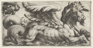 あごひげのある翼のある海の雄牛 海の怪物とフリーズ (シリーズ タイトル) 作： Giovanni Andrea Maglioli