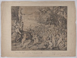 ヴィーナス像の前のプッティ、ティツィアーノの後、1636年。 作： Giovanni Andrea Podesta