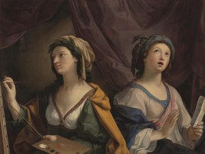 絵画と音楽の寓意（油彩・キャンバス） 作： Giovanni Andrea Sirani