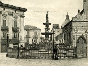 オリオンの泉、Giovanni Angelo Montorsoli (ca 1506-1563) 作、Piazza Duomo、メッシーナ、シチリア、イタリア
