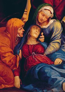 マドンナの失神を示す沈着（祭壇画）の詳細 作： Giovanni Antonio Bazzi Sodoma