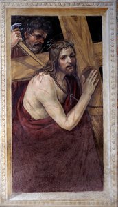 十字架を背負うイエス（フレスコ画 作： Giovanni Antonio Bazzi Sodoma