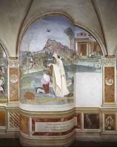 僧侶ロマーノがベネディクトに隠者の習慣を与える 作： Giovanni Antonio Bazzi Sodoma