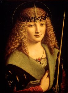聖セバスチャンc1500としての若者の肖像 作： Giovanni Antonio Boltraffio