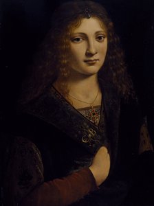 青年の肖像（ジローラモ・カシオ）1500年頃（木板に油彩 作： Giovanni Antonio Boltraffio