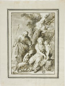 聖家族と洗礼者聖ヨハネ 作： Giovanni Antonio Burrini