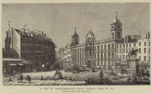 1753年のノーサンバーランドハウス、チャリングクロスの眺め 作： Giovanni Antonio Canal