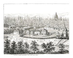 イズリントンシティとイーストエンドからのロンドン。 1753年に公開されたCanalettiの視点から 作： Giovanni Antonio Canal