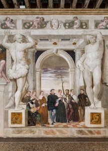 ダンスへの招待、メインホール、1570年頃（フレスコ画） 作： Giovanni Antonio Fasolo