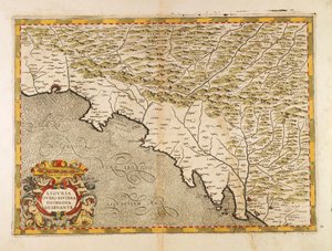 東リグーリア州、ジョヴァンニ・アントニオ・マジーニによるイタリアのアトラスから、銅の彫刻 作： Giovanni Antonio Magini