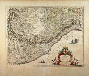 ジョヴァンニ・アントニオ・マジーニによる西リグーリア州の地図 作： Giovanni Antonio Magini