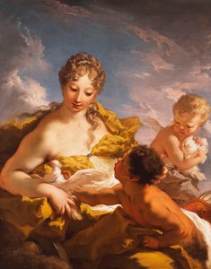 ヴィーナス、キューピッドと牧神、1708-13 作： Giovanni Antonio Pellegrini