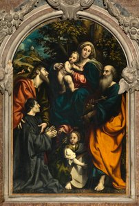 聖カタリナの祭壇、聖フィリッポと聖ヤコブの間の聖母子、寄贈者ジャコモ・スキッツィ