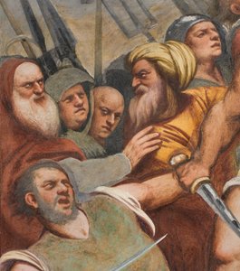 中央通路、第1南スパン、十字架に釘付けされたキリスト、ポルデノーネの 作： Giovanni Antonio Pordenone