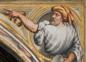 中央身廊、第2スパン南側のプルーム、IL Pordenone 1520年、預言者付き胸像 作： Giovanni Antonio Pordenone