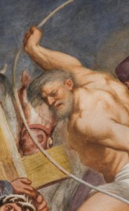 中央身廊、第2南スパン、イエスは十字架の下に落ちる、イル・ポルデノーネ 作： Giovanni Antonio Pordenone