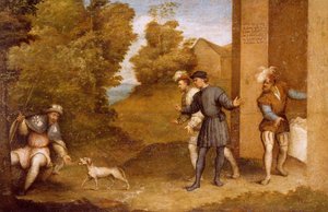 犬に餌を与えられる聖ロック（聖ゴッタルドの祭壇画のコンパートメント