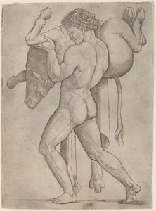 ヘラクレスとクレタ島の雄牛 作： Giovanni Antonio da Brescia
