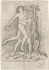 ヘラクレスとアンタイオス 作： Giovanni Antonio da Brescia, after Andrea Mantegna