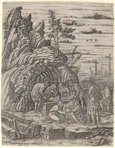 三鳥の埋葬 作： Giovanni Antonio da Brescia, after Andrea Mantegna