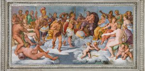 神々の集会、1560年頃（フレスコ画） 作： Giovanni Battista Castello