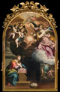南トランセプト、受胎告知の祭壇、ジョヴァンニ・バッティスタ・トロッティ作の祭壇画（「イル・マロッソ」として知られる）1594年 作： Giovanni Battista Trotti