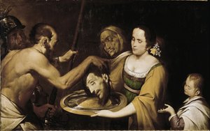聖ヨハネ・バプティストの頭を持つサロメ（油彩・キャンバス 作： Giovanni Battista  Crespi