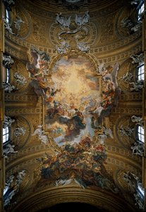 イエスの聖名の勝利 身廊のフレスコ画 ジョバン・バティスタ・ゴーリ・バシッチャ（1639-1709） ローマ、キエサ・デル・ジェス（ジェス教会またはイエスの聖名教会） イタリア 作： Giovanni Battista  Gaulli
