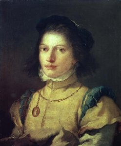 16世紀のページェントの衣装を着た少女 作： Giovanni Battista Tiepolo