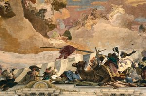 アフリカのアレゴリー。 Giovanni Battista Tiepolo (1696-1770) によるフレスコ画 作： Giovanni Battista Tiepolo
