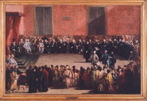 ジャンドメニコ・ティエポロ（1727-1804）の「アレーナのコンシリウム」。