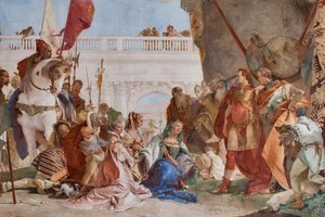 アレキサンダー大王の自制 (詳細) 作： Giovanni Battista Tiepolo