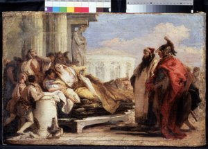 ディドの死（ディドの死）。 Giambattista Tiepolo (1696-1770) による絵画。 キャンバスに油彩、40 x 63 cm 作： Giovanni Battista Tiepolo