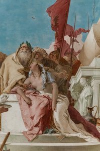 パラッツィーナ (小さな建物)、エントランス ホール: 「イフィゲニアの犠牲」、詳細 作： Giovanni Battista Tiepolo