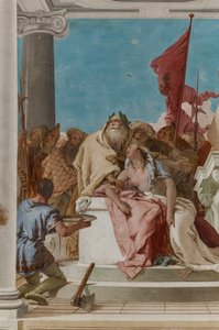 パラッツィーナ (小さな建物)、エントランス ホール: 「イフィゲニアの犠牲」、詳細 作： Giovanni Battista Tiepolo