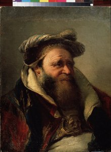 Portrait of an old man（老人の肖像）。 Giambattista Tiepolo (1696-1770) の絵画。 キャンバスに油彩、1750 年から 1770 年の間。 ヴェネツィア派、ロココ様式。 国立野外博物館ペテルゴフ、サンクトペテルブルク。 作： Giovanni Battista Tiepolo