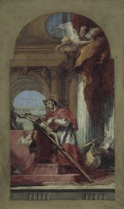 十字架について瞑想する聖チャールズボロメオ 作： Giovanni Battista Tiepolo