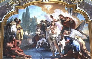 キリストの洗礼」（フレスコ画 作： Giovanni Battista Tiepolo
