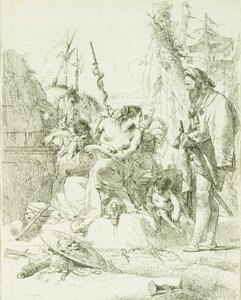 ジャンバッティスタ・ティエポロ（1696-1770）の「カプリッチョ」、エングレーヴィング 作： Giovanni Battista Tiepolo