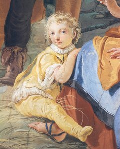 子供」ジャンバッティスタ・ティエポロ（1696-1770）作、イタリア、ウディネの大司教館のフレスコ画 作： Giovanni Battista Tiepolo