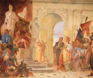 スキピオの寛大さ」（「スキピオ・アフリカヌスとアレクサンダー大王の栄光」より）。 作： Giovanni Battista Tiepolo