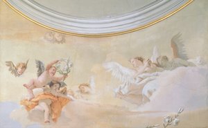 ジャンバッティスタ・ティエポロ（1696-1770）作「聖母被昇天」、フレスコ画、詳細、ウディネの純潔のオラトリオ