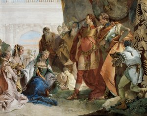 ダリウス3世コドマン家（「Glories of Scipio Africanus and Alexander the Great」より）。 作： Giovanni Battista Tiepolo