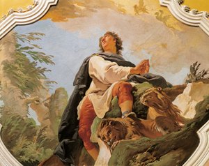 預言者ダニエル」ジョヴァンニ・バッティスタ・ティエポロ（1696-1770）作、ウディネの総主教宮殿のフレスコ画 作： Giovanni Battista Tiepolo