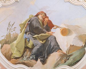 預言者イザヤ」ジャンバッティスタ・ティエポロ（1696-1770）作、ウディネ大司教館「赤の間」天井のフレスコ画 作： Giovanni Battista Tiepolo